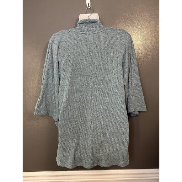 Dana Buchman Cardigan Womens Small Green Open Front 3/4 Sleeve Pockets Knit - Picture 4 of 6